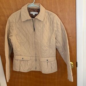 New York & Company Tan Quilted Utility Jacket
